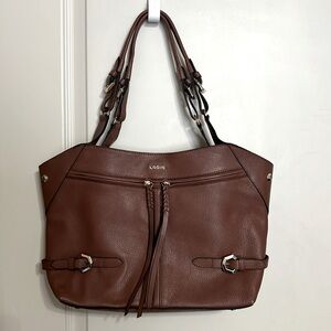 LODIS leather Nikki Satchel Chestnut NWOT